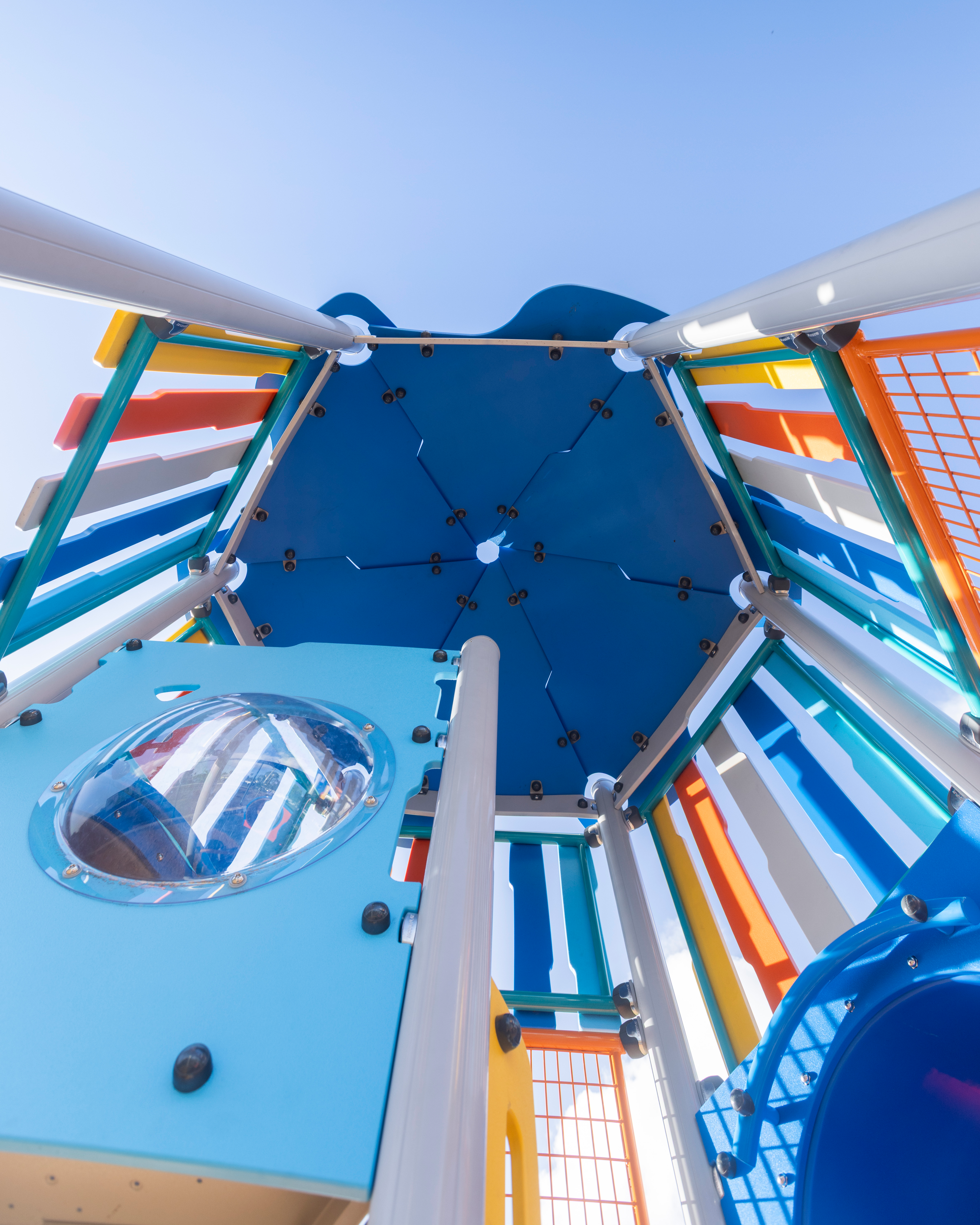 Connect playground system in a landscaped park
