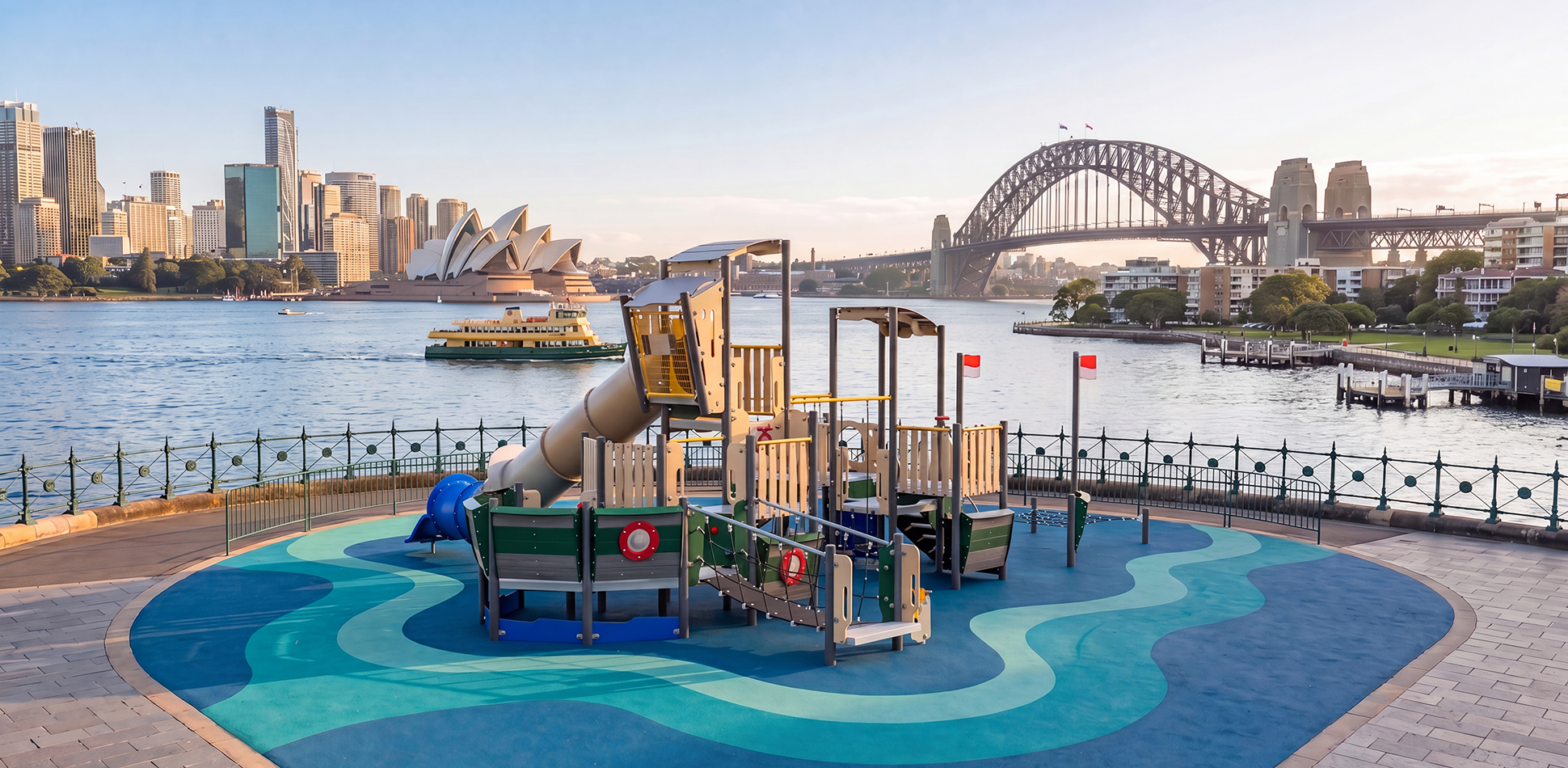 Charlotte Connect playground with Sydney Harbour theming