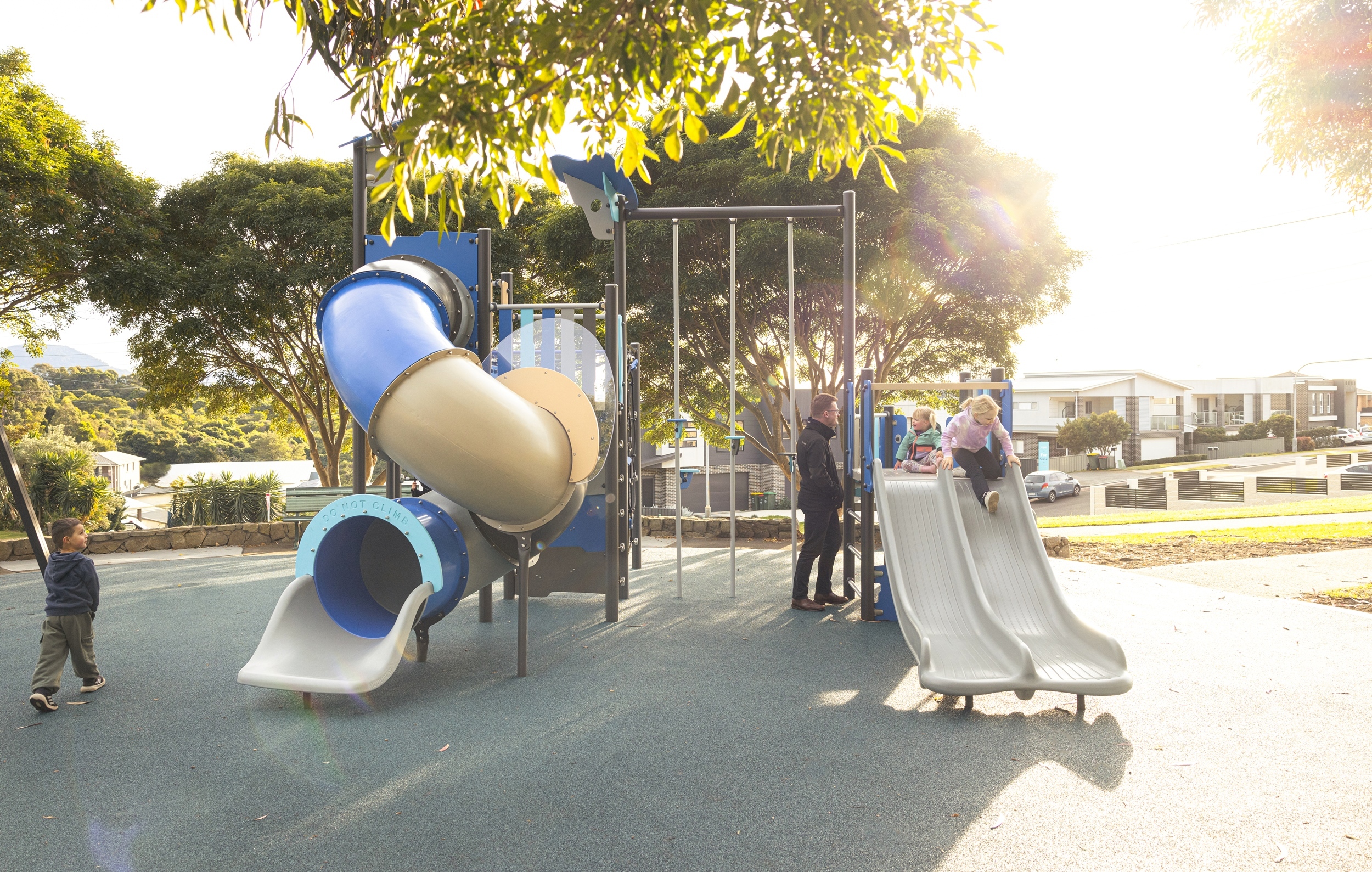 Children using a Connect Multi Play playground